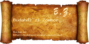 Budaházi Zombor névjegykártya